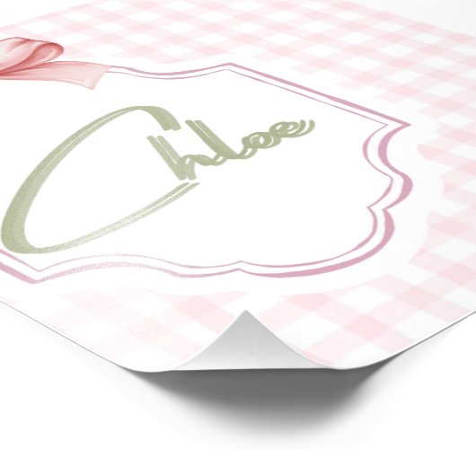 Personalisiert Chloe Baby Girl Kinderzimmer Bow&Gi Fotodruck (Ecke)