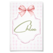 Personalisiert Chloe Baby Girl Kinderzimmer Bow&Gi Fotodruck (Vorne)