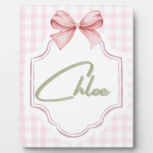Personalisiert Chloe Baby Girl Kinderzimmer Bow&Gi Fotoplatte