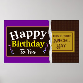 Personalisiert Chocolate Candy Bar Birthday Banner Poster