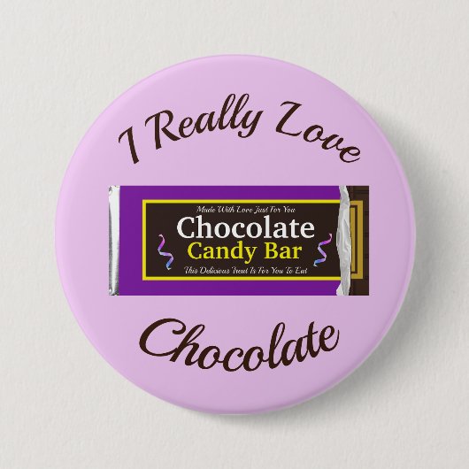 Personalisiert Chocolate Candy Bar Gastgeschenk Button (Vorderseite)