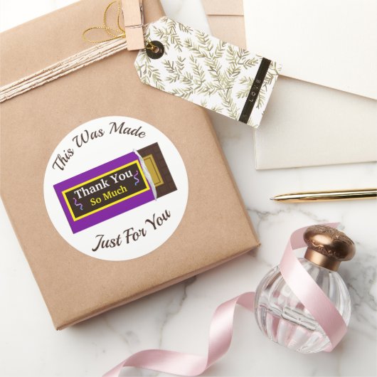 Personalisiert Chocolate Candy Bar Gastgeschenk Runder Aufkleber (Schenken)