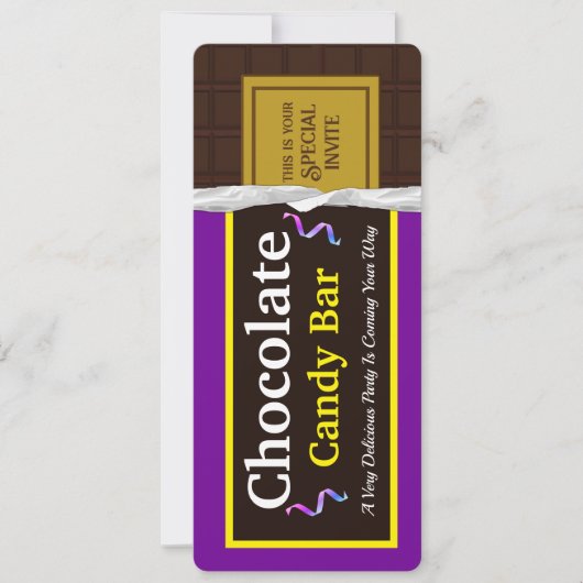 Personalisiert Chocolate Candy Bar Party Einladung (Vorderseite)