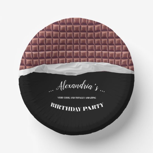 Personalisiert Chocolate Candy Bar Party Pappteller (Vorderseite)