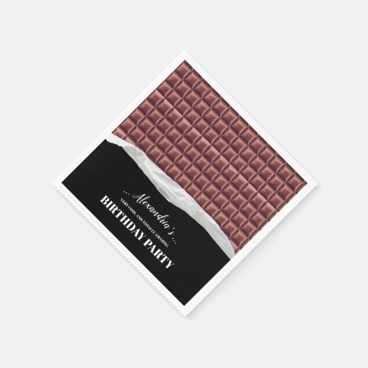 Personalisiert Chocolate Candy Bar Party Serviette (Ecke)