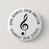 Personalisiert Choir Director Treble Clef Music Button (Vorderseite)