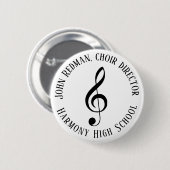 Personalisiert Choir Director Treble Clef Music Button (Vorne & Hinten)