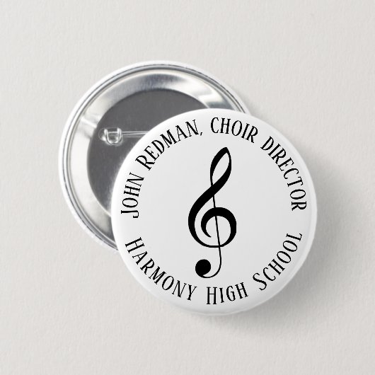 Personalisiert Choir Director Treble Clef Music Button (Vorne & Hinten)