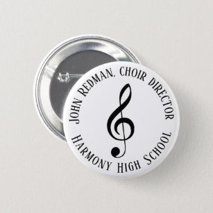 Personalisiert Choir Director Treble Clef Music Button