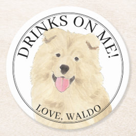 Personalisiert Chow Chow Chow Dog Hochzeit Runder Pappuntersetzer