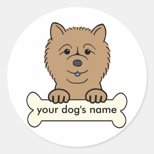 Personalisiert Chow Chow Chow Runder Aufkleber (Vorderseite)