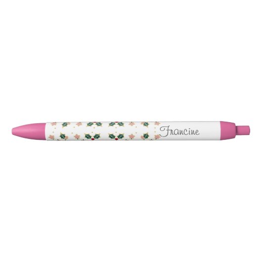 Personalisiert Christmas Holly Pen Kugelschreiber (Vorderseite)