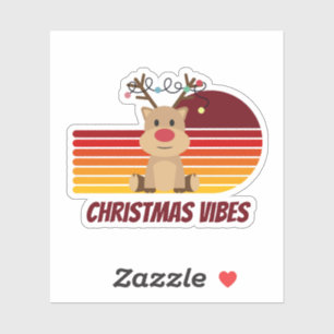Personalisiert Christmas Vibes Reindeer Aufkleber