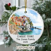 Personalisiert Cinque Terre Ornament, Italien Keramik Ornament