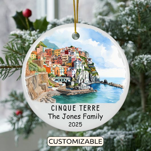Personalisiert Cinque Terre Ornament, Italien Keramik Ornament