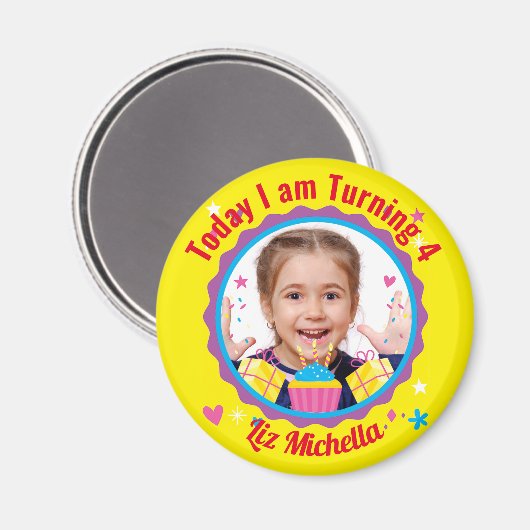 Personalisiert Circle Magnet Geschenk Button Gebur (Vorderseite/Rückseite)