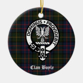 Personalisiert Clan Boyle Wappen & Tartan Keramik Ornament (Vorne)