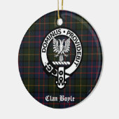 Personalisiert Clan Boyle Wappen & Tartan Keramik Ornament (Links)