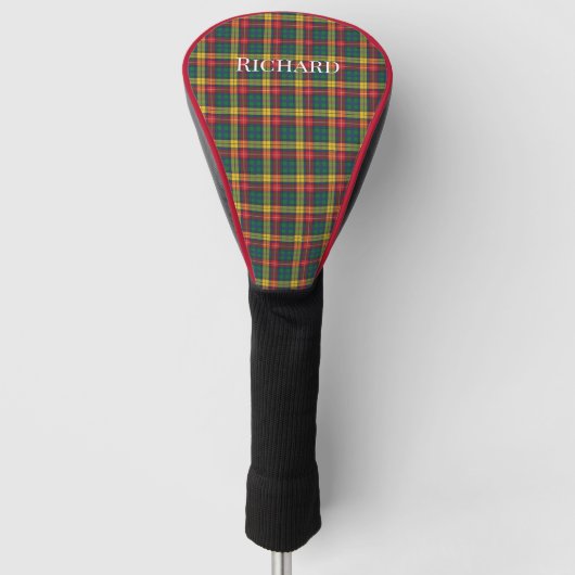 Personalisiert Clan Buchanan Kariert Tartan Golf Headcover (Vorderseite)