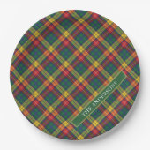 Personalisiert Clan Buchanan Tartan Kariert Pappteller (Vorderseite)