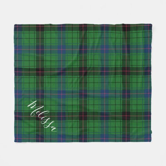Personalisiert Clan Davidson Kariert Tartan Fleecedecke (Vorderseite (Horizontal))