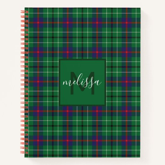 Personalisiert Clan Duncan Kariert Tartan Monogram Notizblock (Vorderseite)