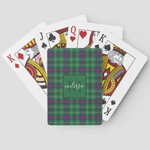 Personalisiert Clan Duncan Kariert Tartan Monogram Spielkarten