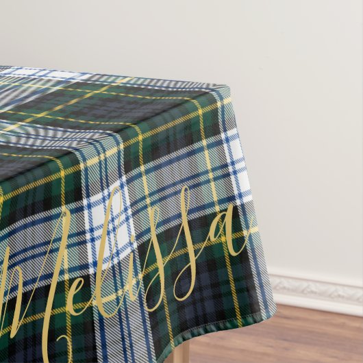 Personalisiert Clan Gordon Tartan Karierter Name Tischdecke (Beispiel)
