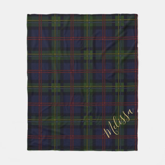 Personalisiert Clan Malcolm Tartan Karierter Name Fleecedecke (Vorderseite)