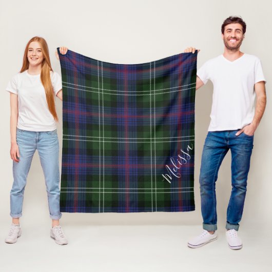 Personalisiert Clan Sutherland Tartan Karierter Na Fleecedecke (Beispiel)