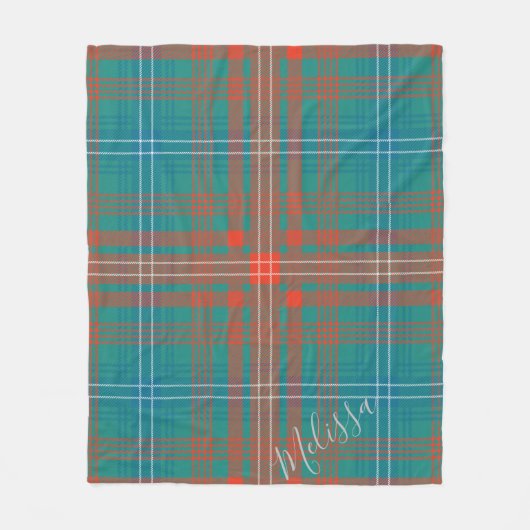 Personalisiert Clan Wilson Tartan Kariertes Muster Fleecedecke (Vorderseite)