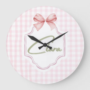 Personalisiert Clara Baby Girl Kinderzimmer Bow&Gi Große Wanduhr