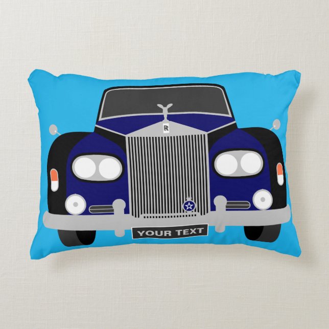 Personalisiert Classic Blue British Limousine Car Zierkissen (Vorderseite)