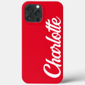 Personalisiert Classic Elegant Monogram Red iPhone Case-Mate iPhone Hülle (Rückseite)