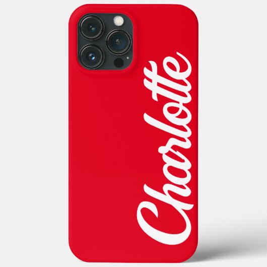 Personalisiert Classic Elegant Monogram Red iPhone Case-Mate iPhone Hülle (Rückseite)
