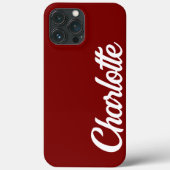 Personalisiert Classic Elegant Monogram Red iPhone Case-Mate iPhone Hülle (Rückseite)