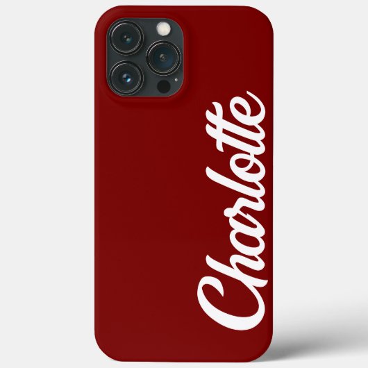 Personalisiert Classic Elegant Monogram Red iPhone Case-Mate iPhone Hülle (Rückseite)
