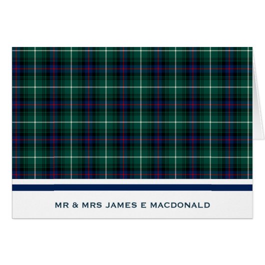 Personalisiert Classic Green Scottish Tartan (Vorderseite (Horizontal))