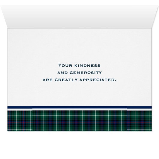 Personalisiert Classic Green Scottish Tartan (Innenansicht Horizontal (Unten))