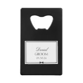 Personalisiert Classic Modern Simple Bowtie Groom Geldbeutel Flaschenöffner (Vorderseite)