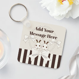 Personalisiert Classic Modern Strip Niedlich Twin  Schlüsselanhänger