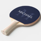 Personalisiert Classic Monogram und Name Navy Blue Tischtennis Schläger (Vorderseite)