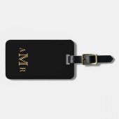 Personalisiert-Classic-Monogramm-Schwarz Gepäckanhänger (Vorderseite horizontal)