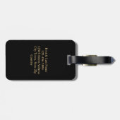 Personalisiert-Classic-Monogramm-Schwarz Gepäckanhänger (Rückseite horizontal)