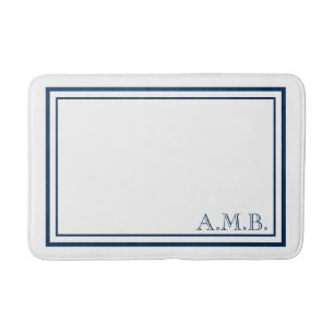 Personalisiert Classic Navy Blue Monogram Badematte