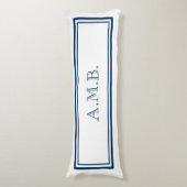 Personalisiert Classic Navy Blue Monogram Seitenschläferkissen (Vorderseite Vertikal)