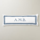 Personalisiert Classic Navy Blue Monogram Seitenschläferkissen (Vorderseite)