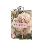 Personalisiert Classic Romantic Garden Rose Flachmann (Links)