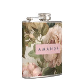 Personalisiert Classic Romantic Garden Rose Flachmann (Rechts)
