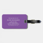 Personalisiert Classic Violet Monogramm Gepäckanhänger (Rückseite horizontal)